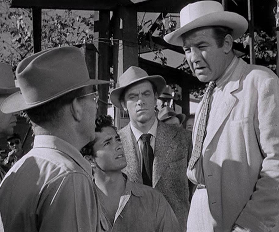 Left to right--Suisun City sheriff A.C, Tillman, John Derek, John Ireland, Broderick Crawford